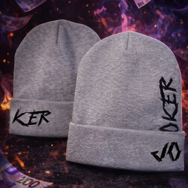 JOKER pilka kepurė su siuvinėtu logotipu